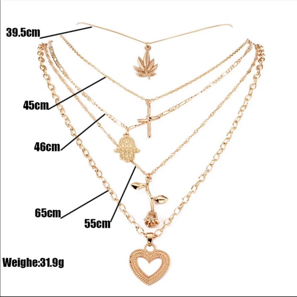 3/$30 ❤️ Multi Layer Chains Charm Pendant Necklace - Picture 5 of 5